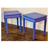 Pair of Purple Painted Asian Style End Tables