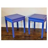 Pair of Purple Painted Asian Style End Tables