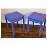 Pair of Purple Painted Asian Style End Tables