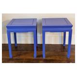 Pair of Purple Painted Asian Style End Tables