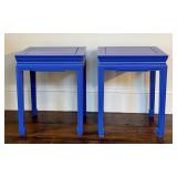 Pair of Purple Painted Asian Style End Tables