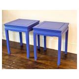 Pair of Purple Painted Asian Style End Tables