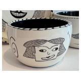 CB - Amy Sabrina Plate & 2 Bowls - Hand-Drawn Faces