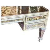 O - Elegant Mirrored Desk With Gold Inlay