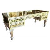 O - Elegant Mirrored Desk With Gold Inlay