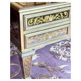 O - Elegant Mirrored Desk With Gold Inlay