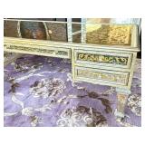 O - Elegant Mirrored Desk With Gold Inlay