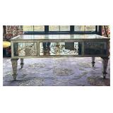 O - Elegant Mirrored Desk With Gold Inlay
