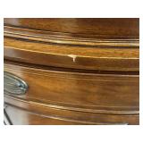 DR - Vintage Curved Corner Curio Cabinet with Glass Doors - Wood Veneer