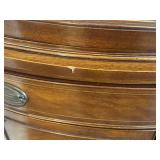 DR - Vintage Curved Corner Curio Cabinet with Glass Doors - Wood Veneer