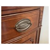 DR - Vintage Curved Corner Curio Cabinet with Glass Doors - Wood Veneer