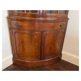 DR - Vintage Curved Corner Curio Cabinet with Glass Doors - Wood Veneer
