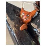 K - Witch Figurines (Lot of 2) Ceramic Green Halloween Decor