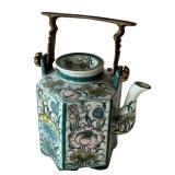 CD - Vintage Hand-painted Porcelain Chinese Hexagonal Teapot