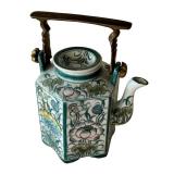 CD - Vintage Hand-painted Porcelain Chinese Hexagonal Teapot