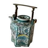 CD - Vintage Hand-painted Porcelain Chinese Hexagonal Teapot