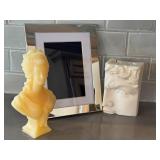 K - Pottery Barn Frame 5x7 Opening with 2 Decorative Candles