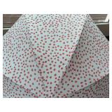 CL - Hunter Umbrella - Floral Red Flower Print on Light Blue Canopy
