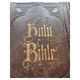 Antique Harper & Brothers 1843 Holy Bible - Leather Bound, 13 x 10 x 4 in, 1,600 Engravings