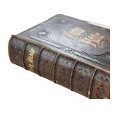 Antique Harper & Brothers 1843 Holy Bible - Leather Bound, 13 x 10 x 4 in, 1,600 Engravings