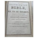 Antique Harper & Brothers 1843 Holy Bible - Leather Bound, 13 x 10 x 4 in, 1,600 Engravings