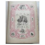 Antique Harper & Brothers 1843 Holy Bible - Leather Bound, 13 x 10 x 4 in, 1,600 Engravings