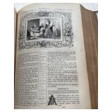 Antique Harper & Brothers 1843 Holy Bible - Leather Bound, 13 x 10 x 4 in, 1,600 Engravings