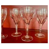 Val Saint Lambert Belgian Glass Stemware - 6 Glasses, 5.75 in Tall