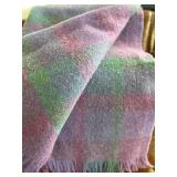 Avoca Handweavers Throw Blanket - 100% Pure New Wool, Multicolor Plaid, Ireland