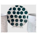 Astier de Villeneuve Paris Plate & 2 Ribbed Cylinders