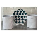 Astier de Villeneuve Paris Plate & 2 Ribbed Cylinders