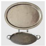 K - Cosi Tabellini Vintage Italian Pewter Oval Tray Set (Lot of 2)