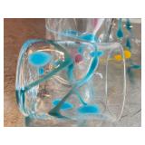 CF - Wackie Dot Glass Tumblers - Set of 4 Handblown & Signed