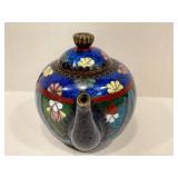 Miniature Cloisonné Teapot - 2.5-Inch Floral Pattern