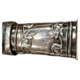 Vintage Mother-of-Pearl Silverware Set - 4-Piece with Sterling Bands (Monograms B and W)