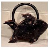 KP - Metal Fish Sculpture Padlock - Working Lock with Skeleton Key
