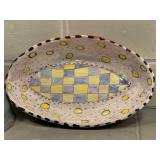 Artisan Crafted Ceramic Pottery Lot - Pitcher, Oval Plate & Bowl (Lot of 3)