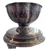 LR - Silver Plate Punch Bowl On Pedestal Stand