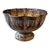 LR - Silver Plate Punch Bowl On Pedestal Stand
