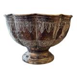 LR - Silver Plate Punch Bowl On Pedestal Stand