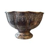 LR - Silver Plate Punch Bowl On Pedestal Stand