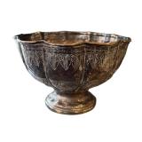 LR - Silver Plate Punch Bowl On Pedestal Stand