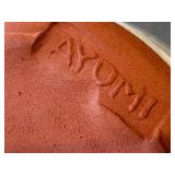 K1 - Handmade Ceramic Mug with Green Dots & Brown Line Art