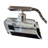 Vintage Perfume Atomizer - Vintage Art Deco Glass with Black Inlays