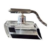 Vintage Perfume Atomizer - Vintage Art Deco Glass with Black Inlays