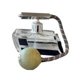 Vintage Perfume Atomizer - Vintage Art Deco Glass with Black Inlays