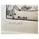 Martin Blass Framed Etching, 