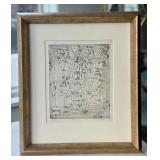 Martin Blass Framed Etching, 