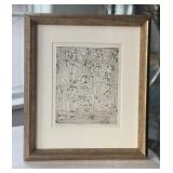 Martin Blass Framed Etching, 