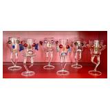 CD - Massimo Lunardon Handblown Borosilicate Cocktail Glasses - Signed (Lot of 6)